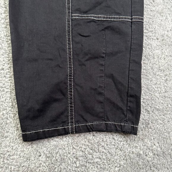 By Anthropologie The Carson Utility Barrel Cargo Pants Size 12P‎ Black High Rise - Picture 4 of 12